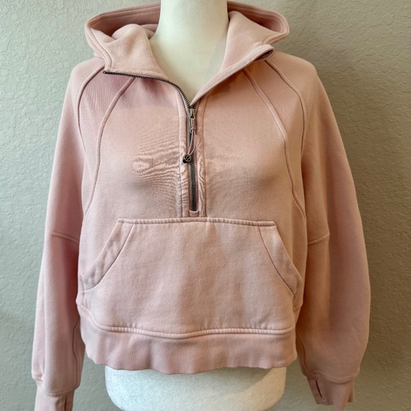 Lululemon Scuba Oversized 1/2 Zip Hoodie Light Pink W3DM4S Size XS/S - Picture 1 of 8